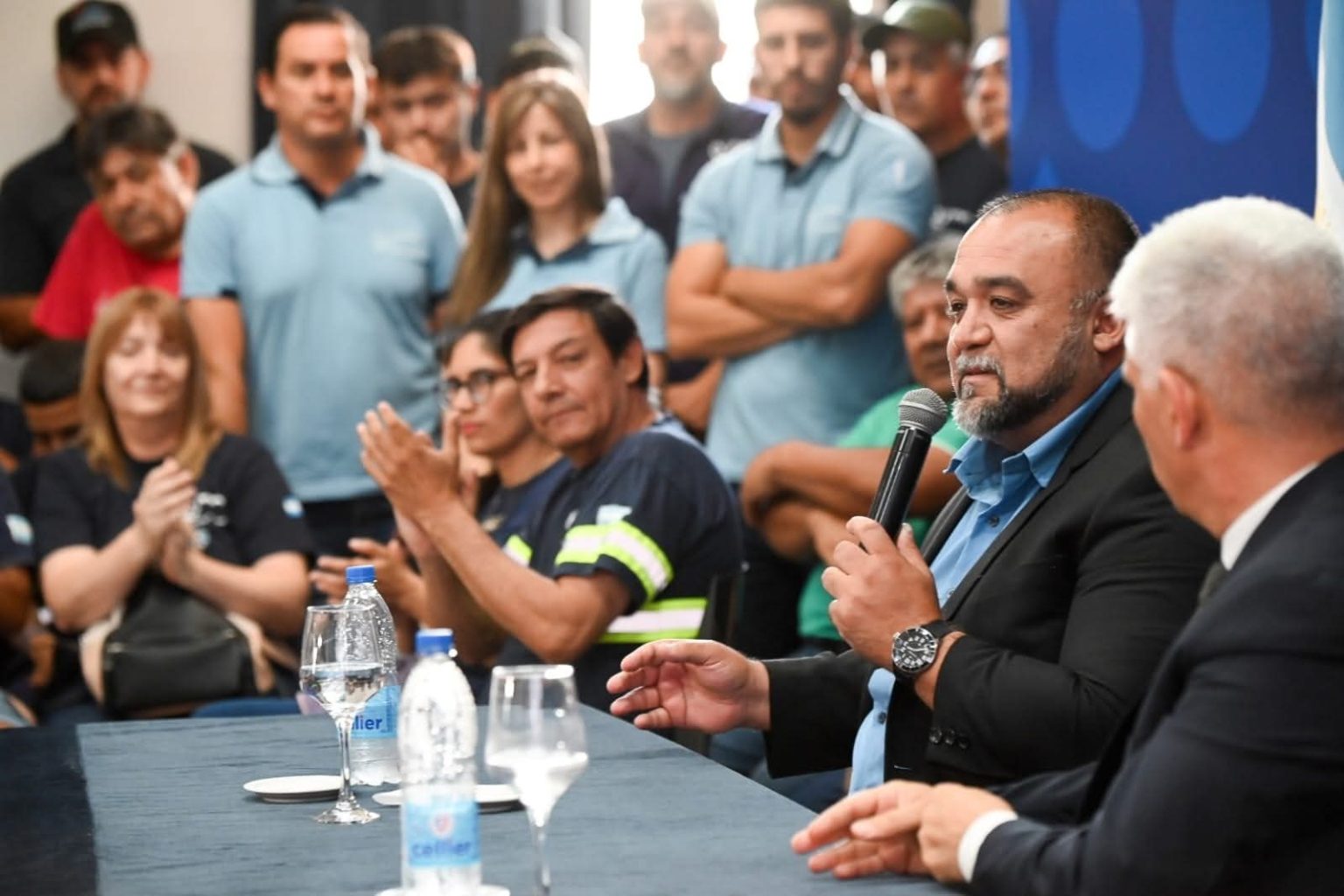 Intendente Maximiliano Frontera junto al Gobernador Poggi.Foto Prensa Municipal
